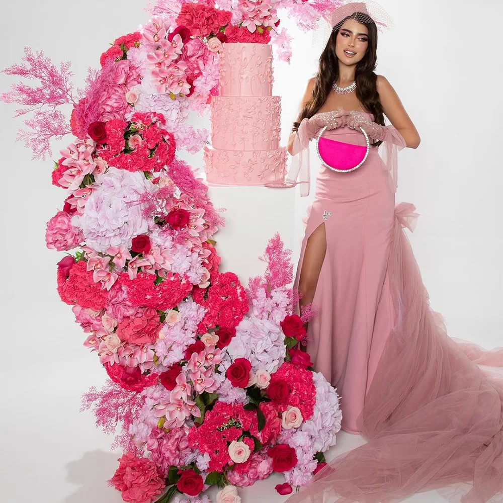 

Xijun Elegant Mermaid Saudi Arabic Evening Dresses Sleeveless Pleat Ruched Dubai Women Prom Dress Formal Party Gowns 2023