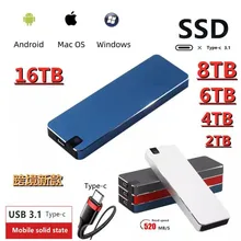 SSD Mobile Solid State Drive 16TB 8TB 2T Storage Device Hard Drive Computer Portable USB 3.0 Mobile Hard Drives Solid State Disk