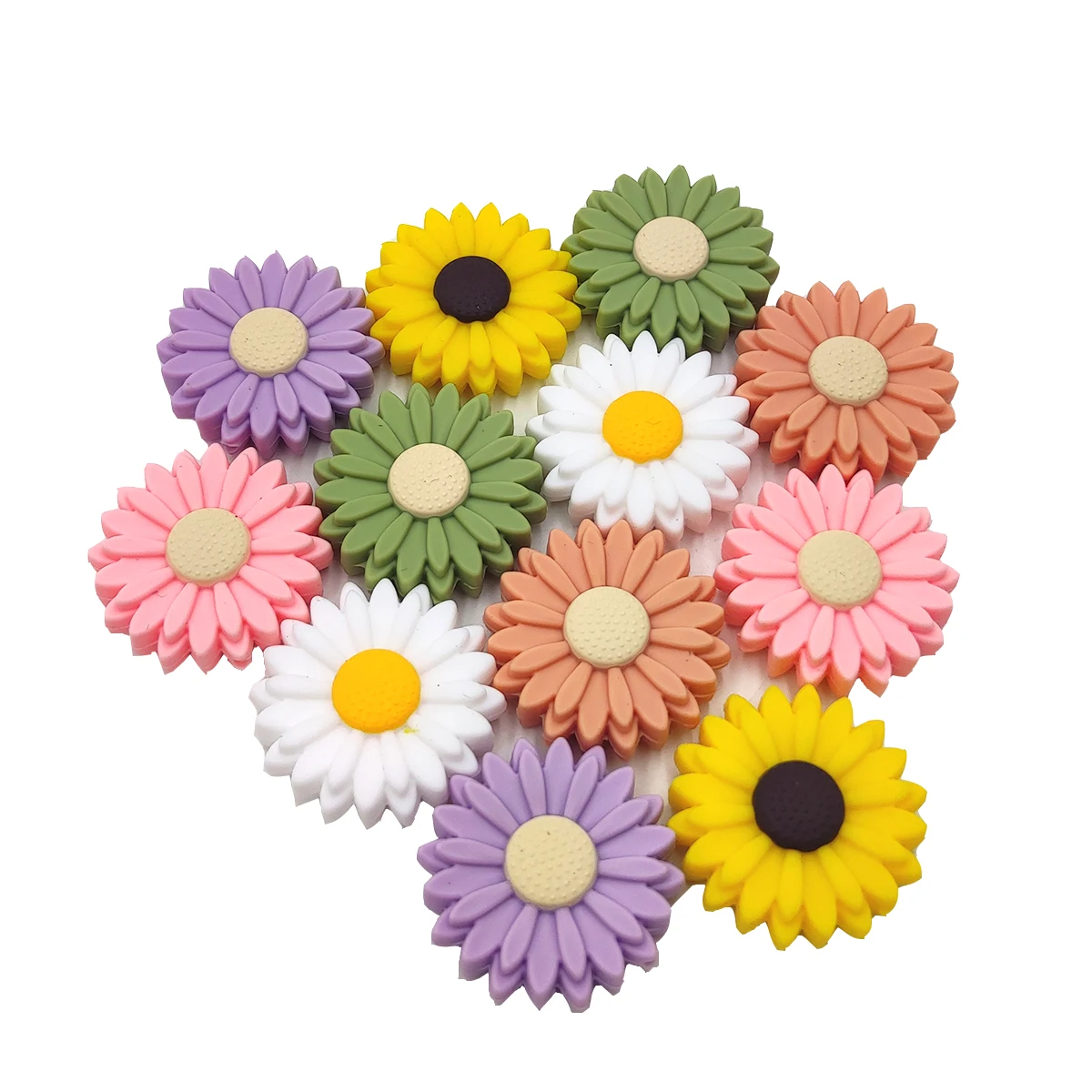 

Силиконовые бусины-Маргаритки в виде цветка, без бисфенола