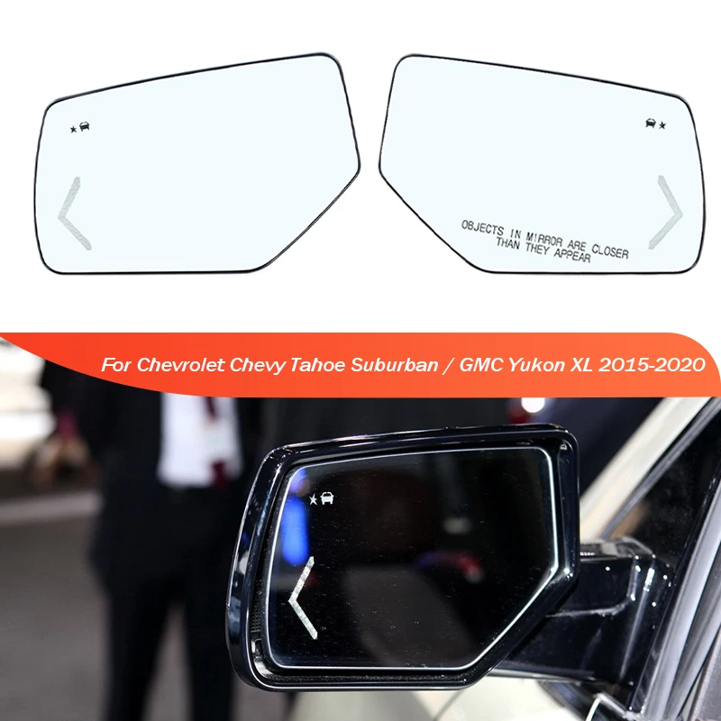 

For Chevrolet Chevy Tahoe Suburban GMC Yukon XL 2015-2020 Rearview Door Side Mirror Lens Glass With BSM Heated 22753635