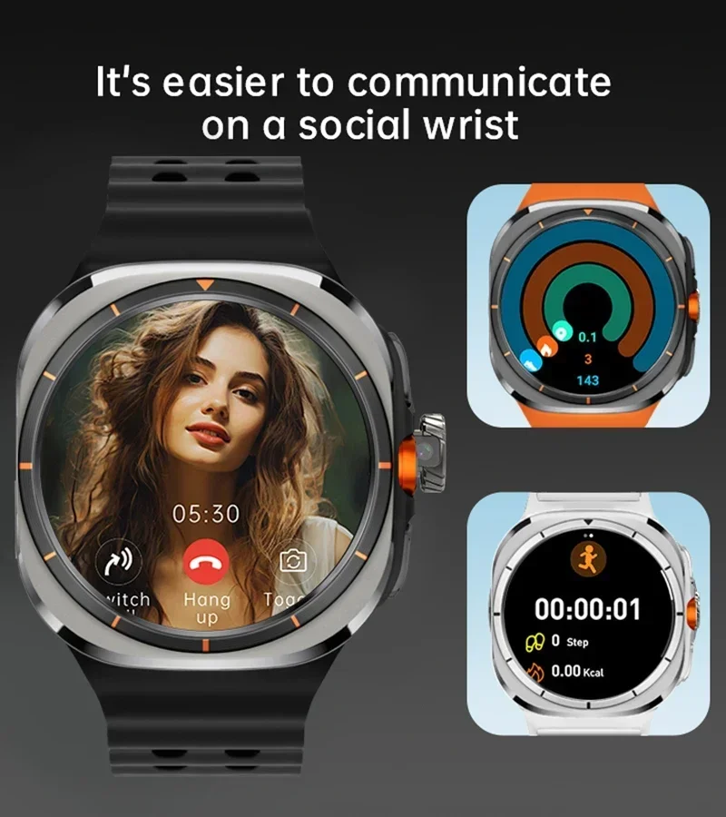 5G Full Netcom Android IOS 4G/5G Smart Watch 480*480 Amoled 1.6''Screen Display Tik Tok GPS WIFI HD Video Call Camera Smartwatch 3