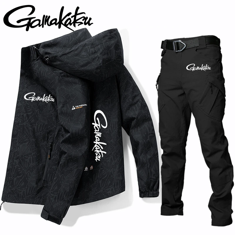 

Gamakatsu Spring Autumn New Fishing Suits Jacket Windproof Waterproof Detachable Outdoor Assault Suit Camouflage Jacket for Men