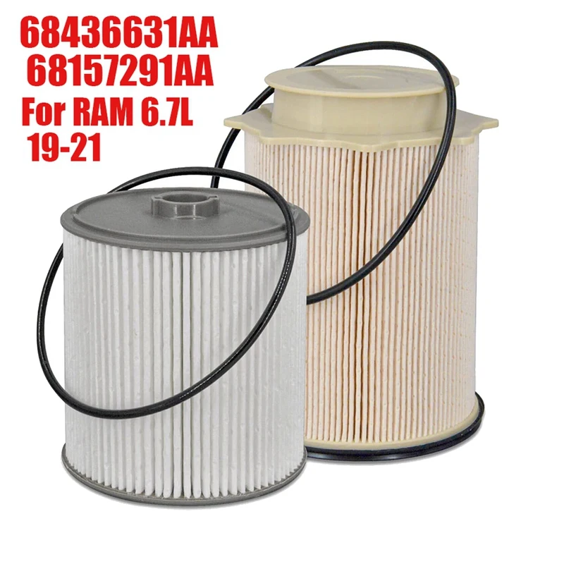 

2 шт. бумажный топливный фильтр подходит для 2019-2021 Ram 2500 3500 4500 6.7L Diesel 68436631AA 68157291AA