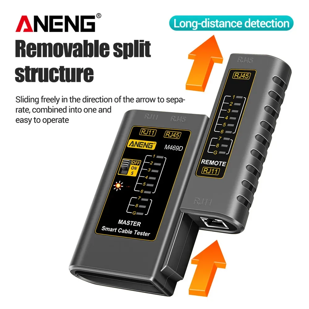 ANENG M469D RJ45 Cable lan tester Network Cable Tester RJ45 RJ11 RJ12 CAT5 UTP LAN Tester Networking Tool network Repair
