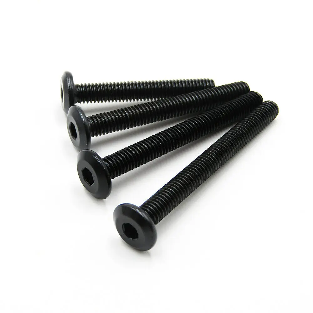 

M3 M4 M5 M6 M8 Black Steel Furniture Connector Bolts Hex FLAT HEAD Allen Screws