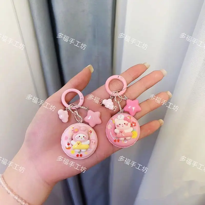 

Sanrio Anime Kawaii Hello Kitty Key Chain Cute Cartoon My Melody Swimming Circle Keychain Bag Pendant Car Keychain Creative Gift