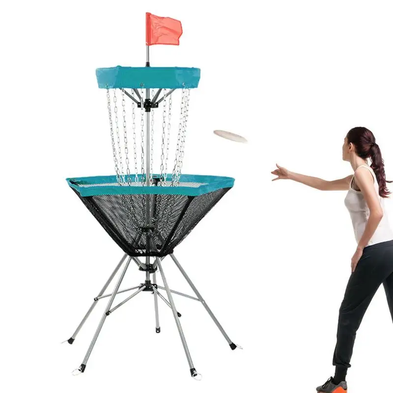 

Portable Disc Golf Basket Portable Folding Disc Golf Target Baskets Professional Disc Golf Stand Equipment With Heavy Duty