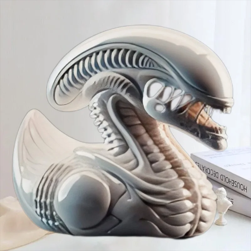 Creative Alien Themed Duck Figurine Whimsical Sci-Fi Desktop Resin Ornament for Party Novel Ornament for Movie Fans Duck Lovers