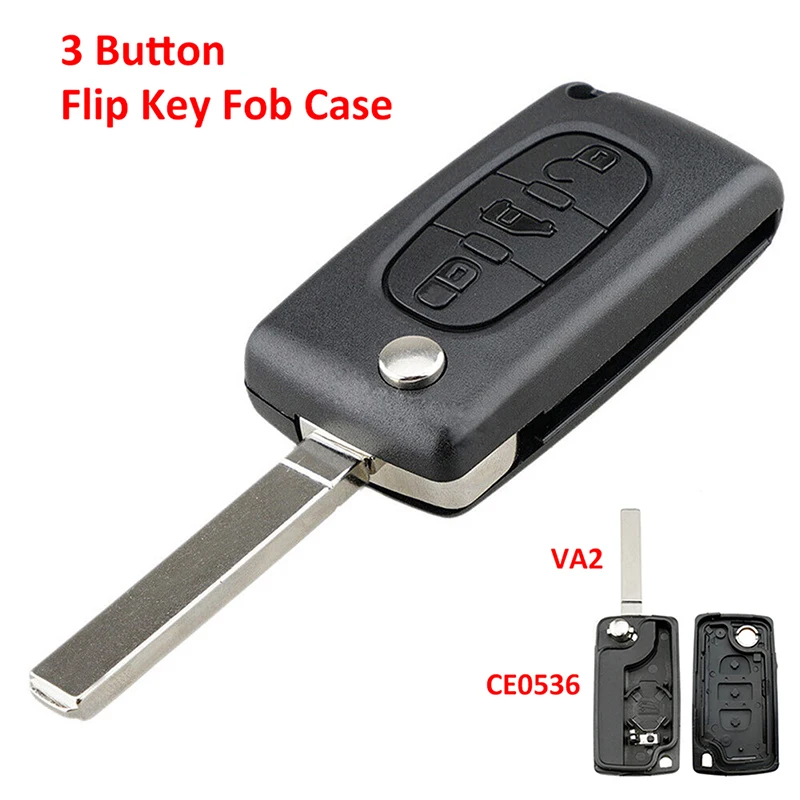 3 Button Remote Key Fob Case Black VA2 CE0536/HU83 CE0523 Fit For Peugeot Expert Citroen Dispatch Fiat Scudo Toyota ProAce key case key case cover remote control case cover