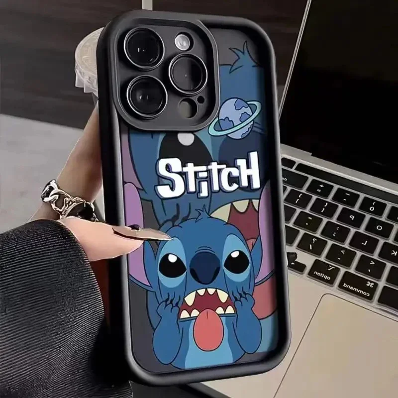 thumbnail image 1 of Funda de silicona de Disney Stitch para iPhone, carcasa suave a prueba de golpes para modelos 14, 11, 12, 13, 15 Pro Max, X, XR, XS Max, 8, 7, 15 Plus, SE 2020, 1 of 5