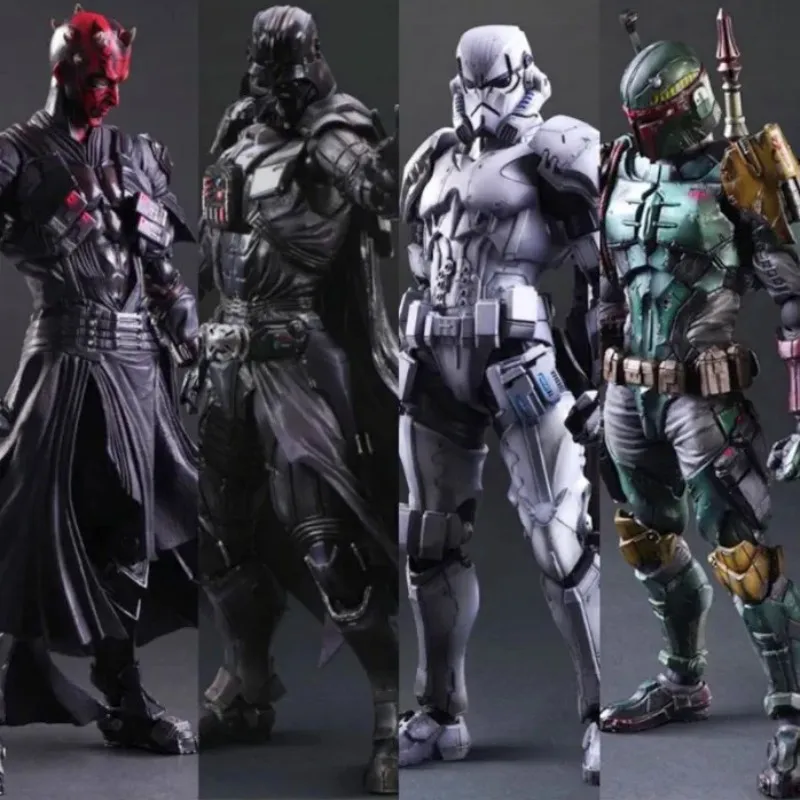 Marvel Play Arts Kai Star Wars Figura Boba Fet Darth Vader Stormtroope Maul Figura Mobile Modello Giocattoli Collezione Regali Di Festa