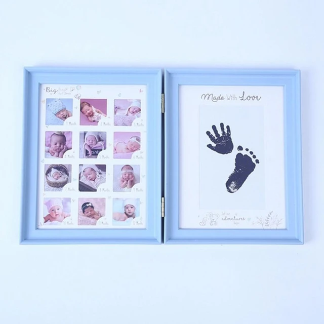 Cadre photo de mémoire de famille pour bébé, bricolage, empreinte de main,  image de première année - AliExpress