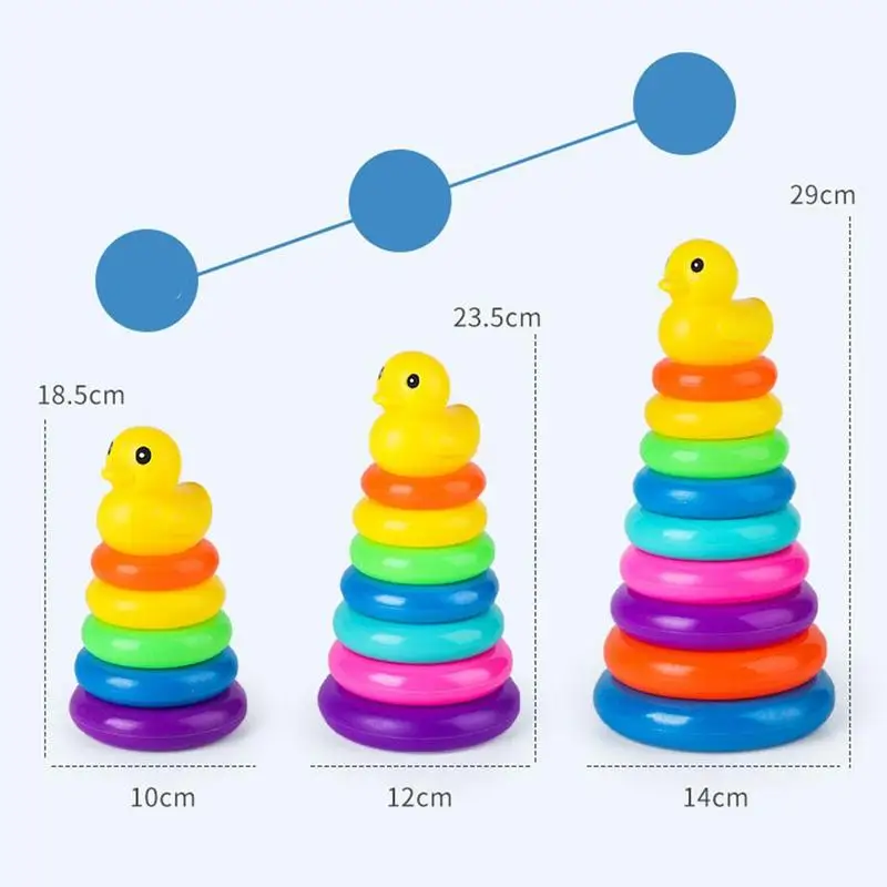 Stacking Puzzle Toys Cup Stacking Toys Stacking Toys Toddler Toy Tower Cup Stacking Duck Baby Toy Montessori Educational Kids Bathtub Toddler Rainbow Tower Stacking Bathe Circle