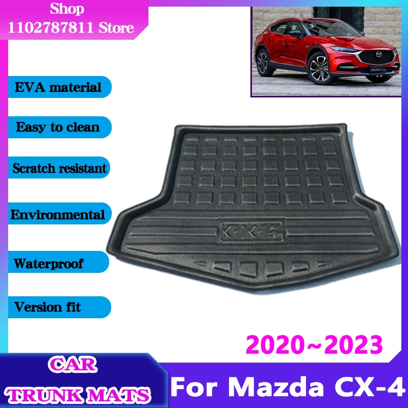 

Car Rear Trunk Floor Mats for Mazda CX4 2017~2023 Accessories CX-4 CX 4 EVA Material Waterproof Easy clean Protect Storage Pad