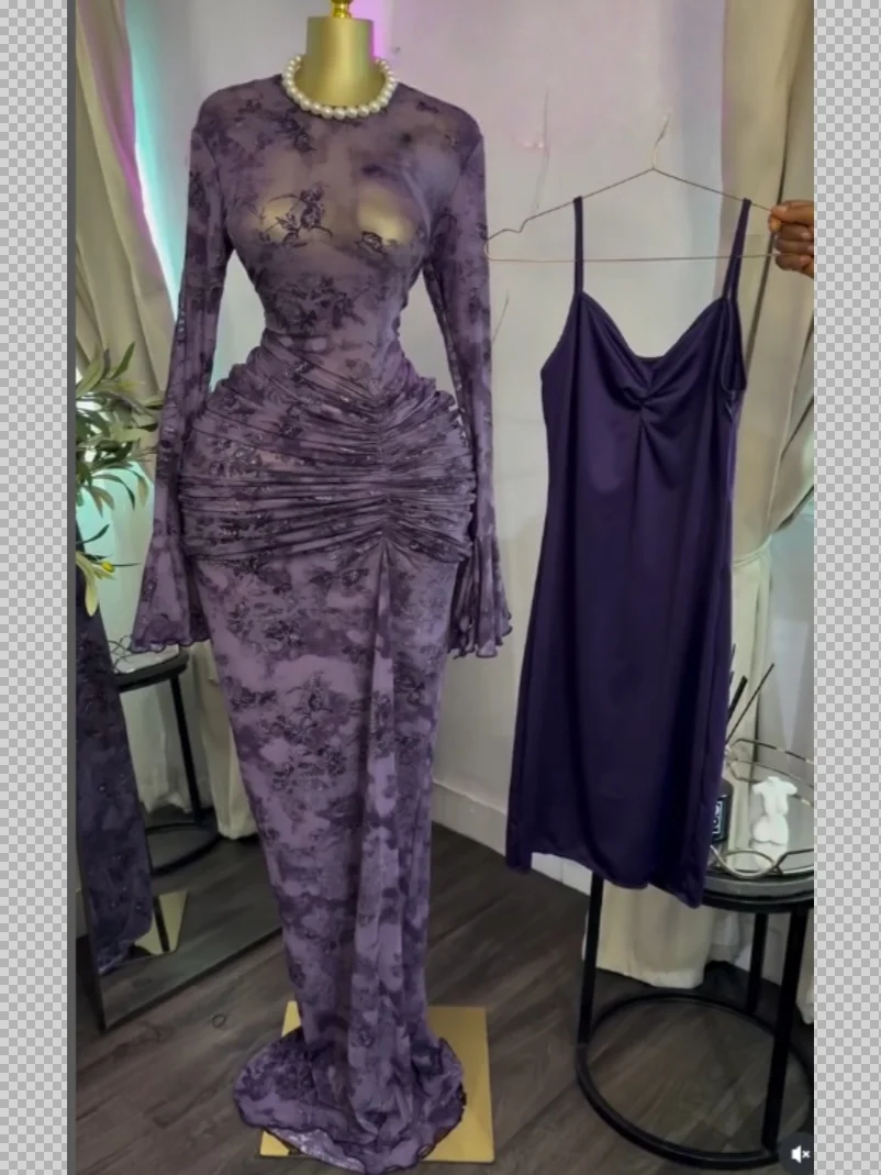 فستان سهرة فاخر حرير طبيعي