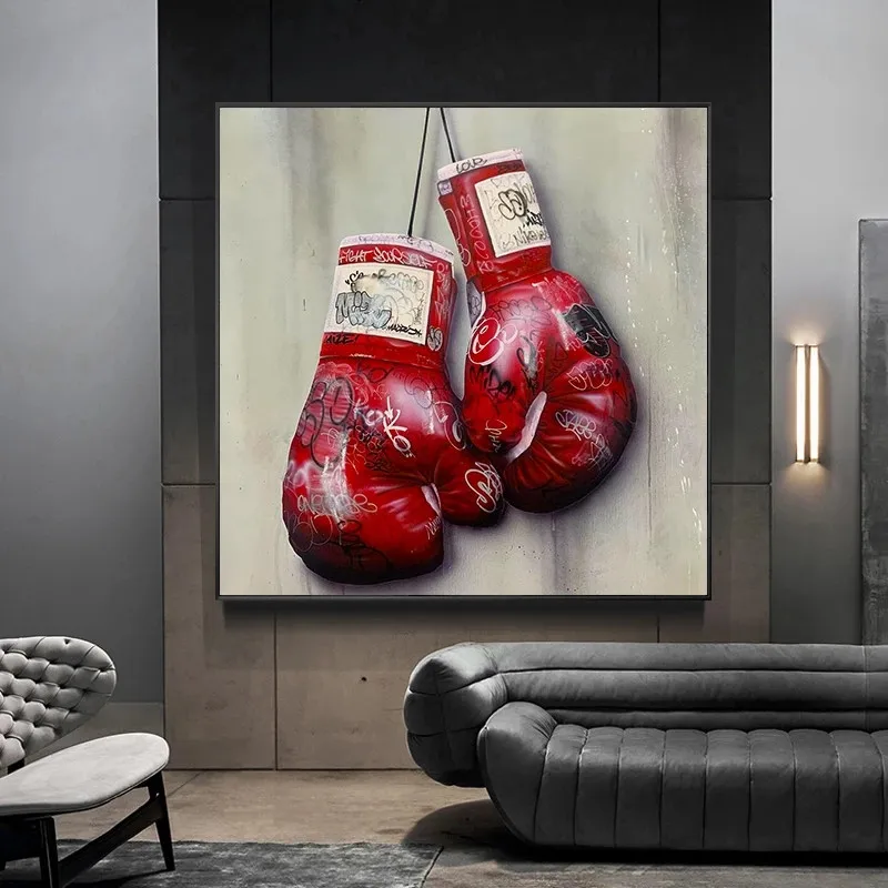 Street Art Boxing Gloves Graffiti Canvas Painting Wall Art Posters and
