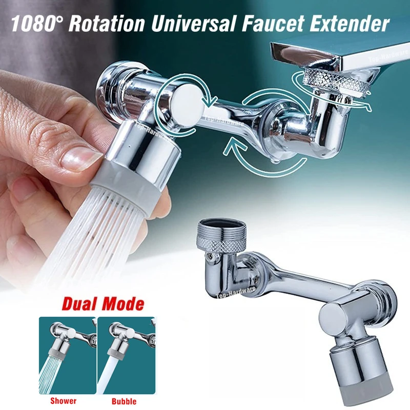 New Universal 1080° Rotation Extender Faucet Aerator Plastic Splash Filter Kitchen Washbasin