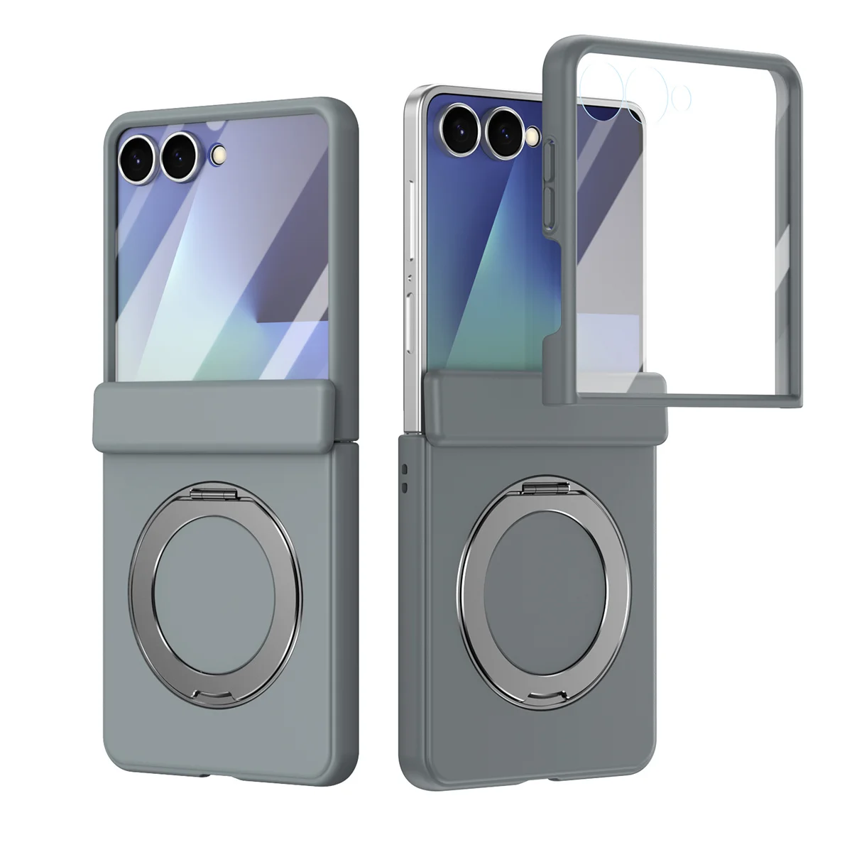 360° Rotating Ring Holder with Magsafe-Compatible Wireless Charging for Flip Phone Protective Case