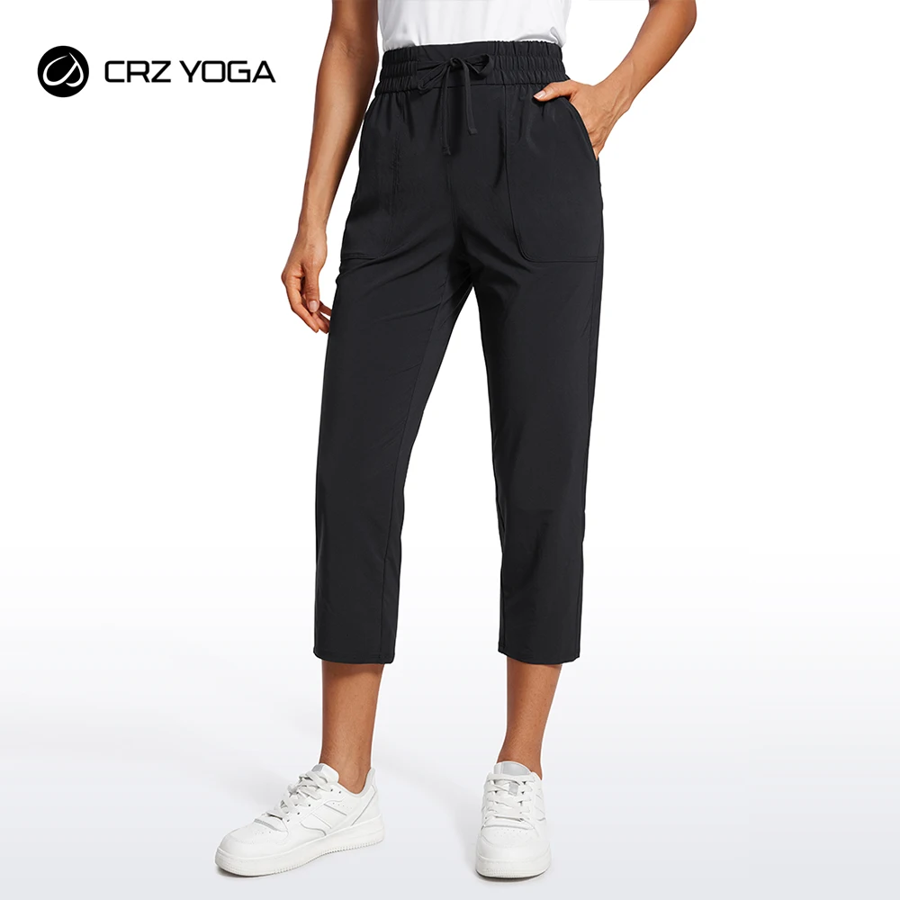 CRZ YOGA Lichtgewicht wijde cropped broek voor dames 25 inch hoge