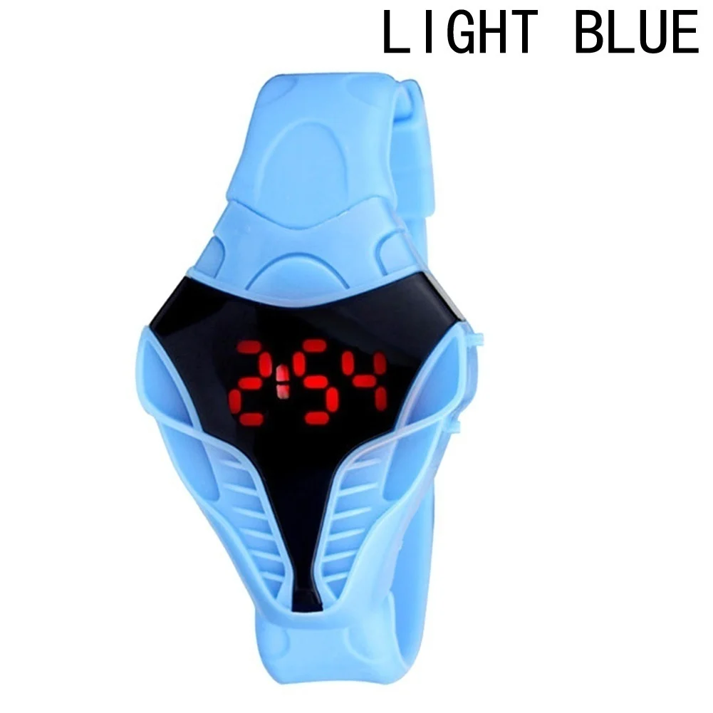Hot Style LED Digital Watch Men Wathces Colorful Silicone Triangle Dial Snake Head Sports Wristwatch Arm Band Jewelry Decor