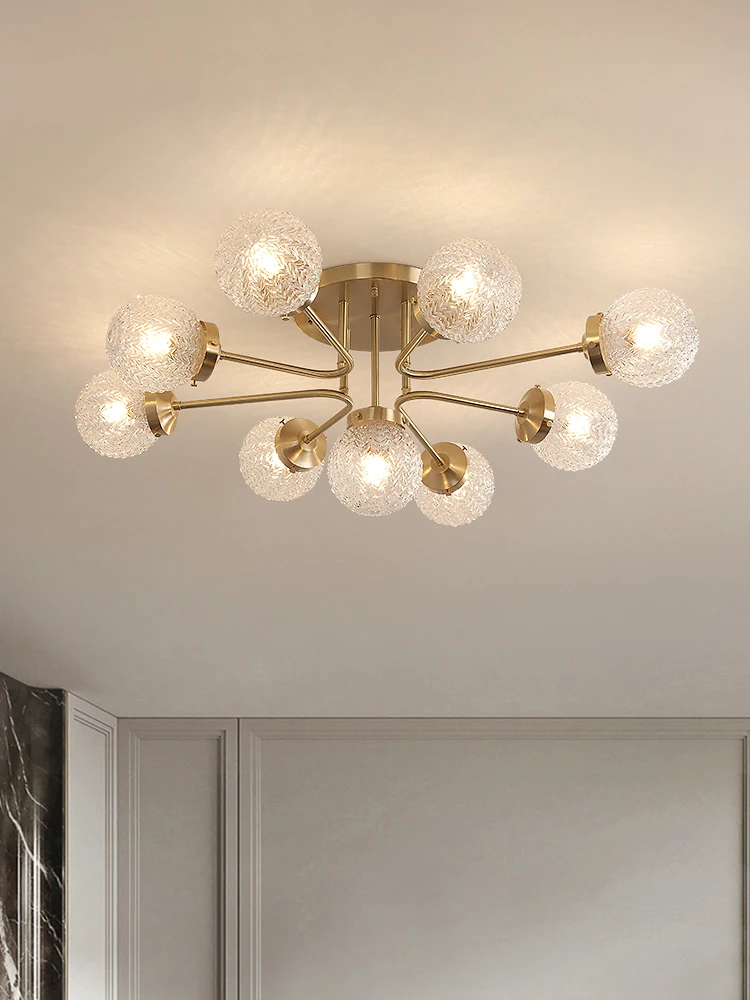 

All copper French crystal dining room lights, luxurious and luxurious, with a modern and minimalist atmosphere in the bedroom