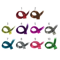 Extensions capillaires synthétiques colorées à clips imprimés à rayures, postiches lisses de 18 pouces pour usage quotidien et fête 6