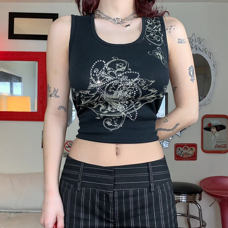 Womens Crop Tops Rhinestone Decoration Sleeveless Summer Harajuku Vintage Fairy Grunge Aesthetic Emo Alt Goth Tank Tops Vest Aliexpress Womens Crop Tops Rhinestone Decoration Sleeveless Summer Harajuku Vintage Fairy Grunge Aesthetic Emo Alt Goth Tank Tops Vest Aliexpress