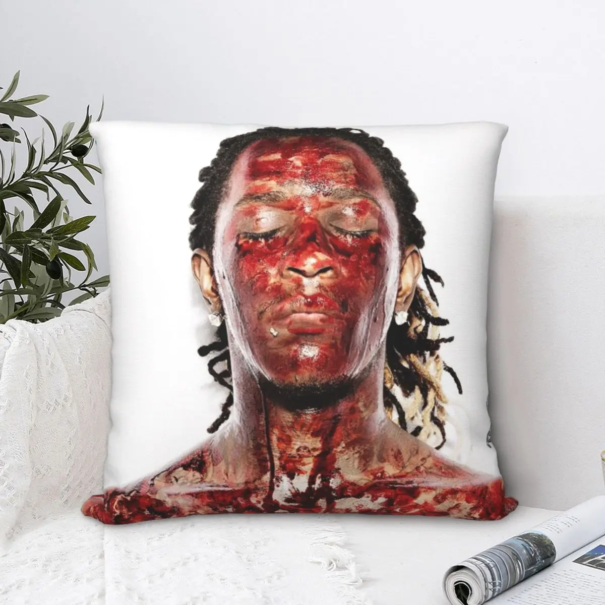 Young-Thug Incoming Square Pillowcase Polyester Pillow Cover Velvet Cushion Zip Decorative Comfort Throw Pillow For Home Sofa the residents square pillowcase cushion cover funny zip home decorative polyester pillow case for sofa seater simple 45 45cm