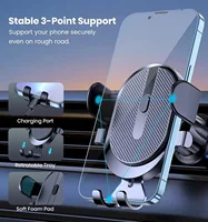 Nouveau support pour téléphone portable, sortie d'air, capteur de gravité, support pour voiture, Riangle gravité givré, simplicité, matériau métallique solide 6