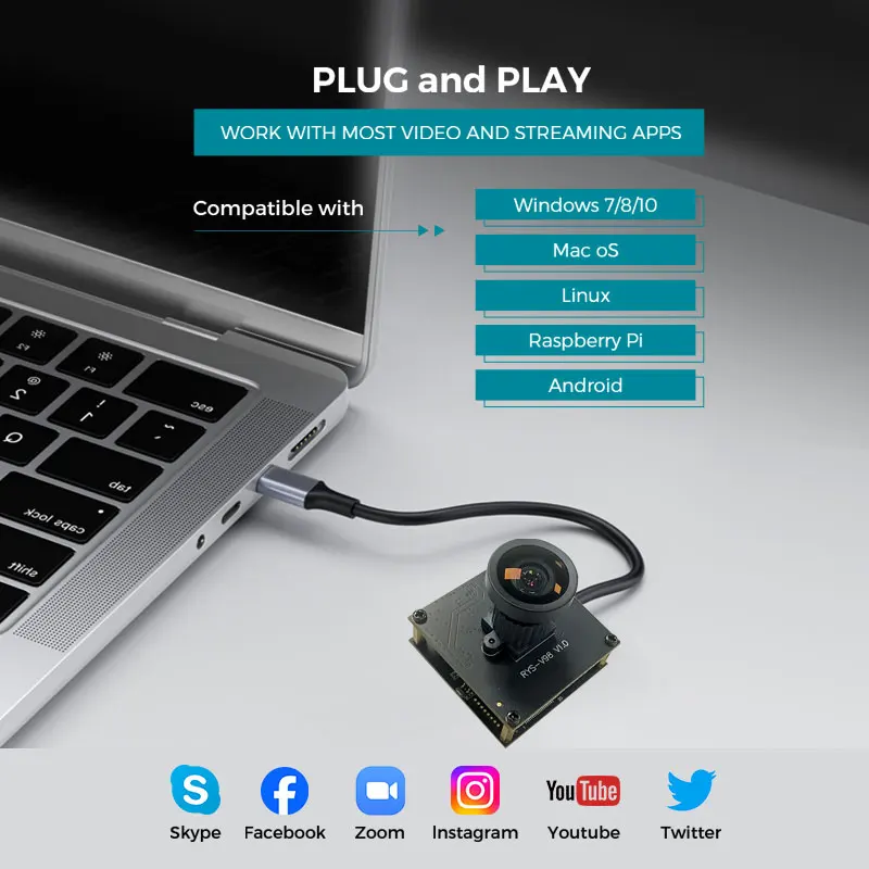 8K 48MP USB HD 카메라 모듈 COMS 센서 IMX598 수동 초점 광각 무왜곡 8000x6000