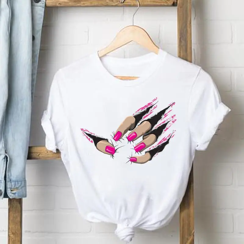 

2023 Funny finger Pattern T-shirt Women creativity Summer Original Cool Girls Harajuku Female Fashion Tops ladies Shirt