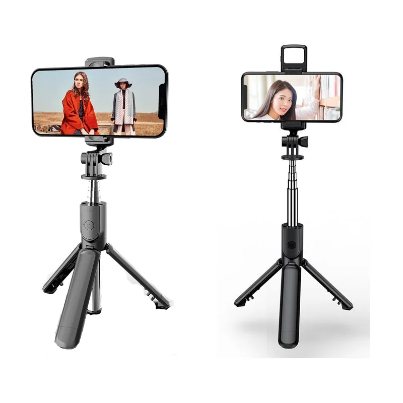 Selfie Stick Tripod 68cm Bluetooth 10m Wireless Remote Fill Light Extendable Portable Phone Stand Live Streaming Video Recording