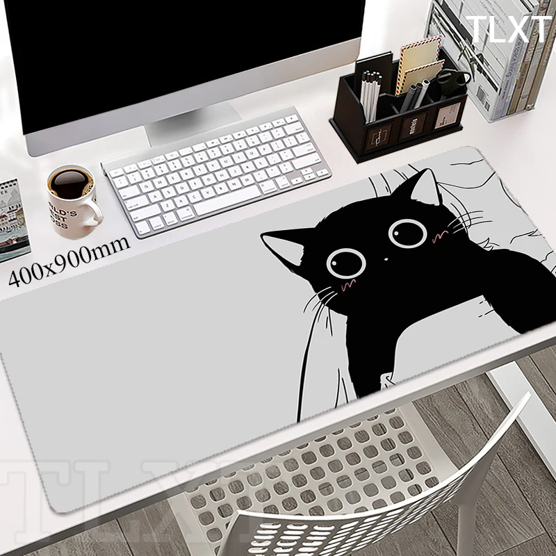 Grande tappetino mouse gaming con gatto per scrivania e ufficio_voghion.com