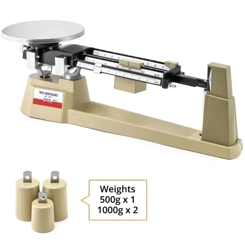 Triple Beam Weighing Balance Scale for Lab 2610g/0.1g Analytical Weight Set, Triple Beam Scale with Zero Adjustment Knob