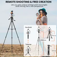 Smartphone Vlogging Video Recording Tripod Kit with Tri-color LED Lights for Smartphones Video Camera Accessories floor tripod 2