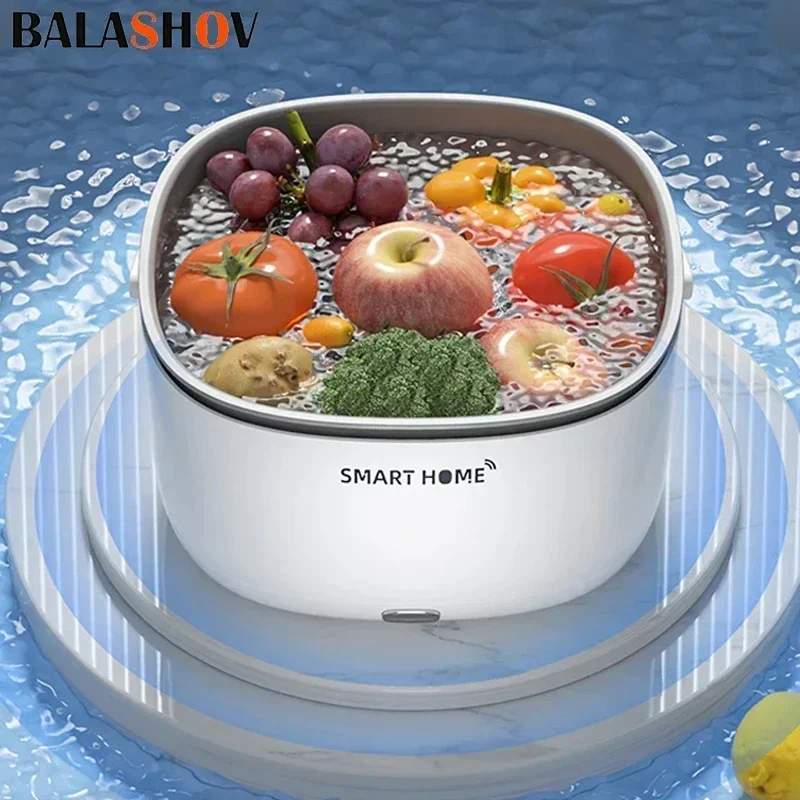 4L Electric Vegetable And Fruit Washing Machine Food Ultrasonic Washing Bucket Large Capacity Food Grains Purifie Home-appliance 2