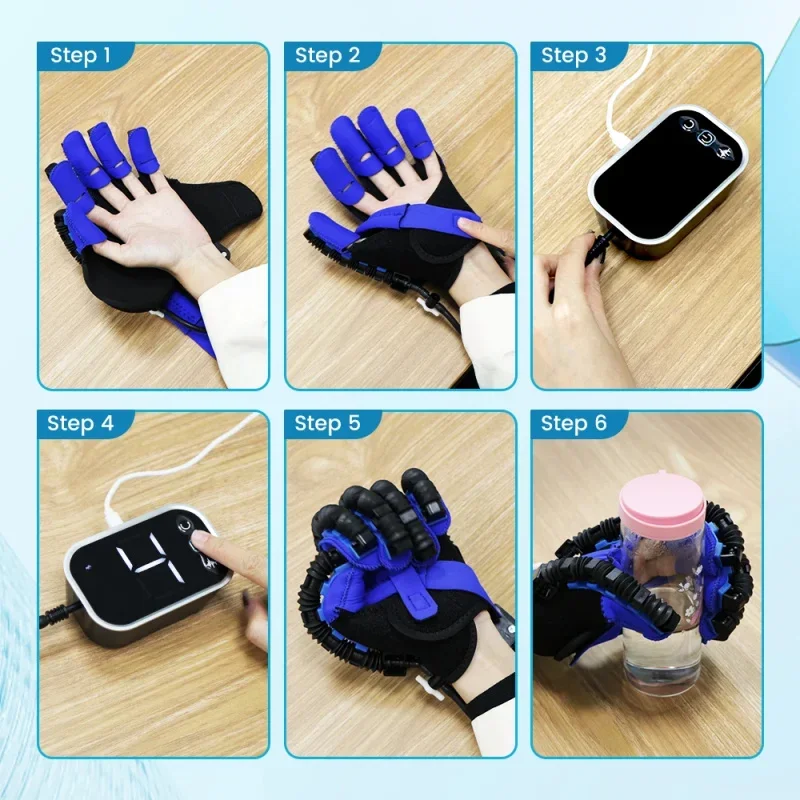 New Portable rehabilitation robot Gloves Stroke Hemiplegia Cerebral Infarction Trainer Finger Exerciser Hand Function Repair