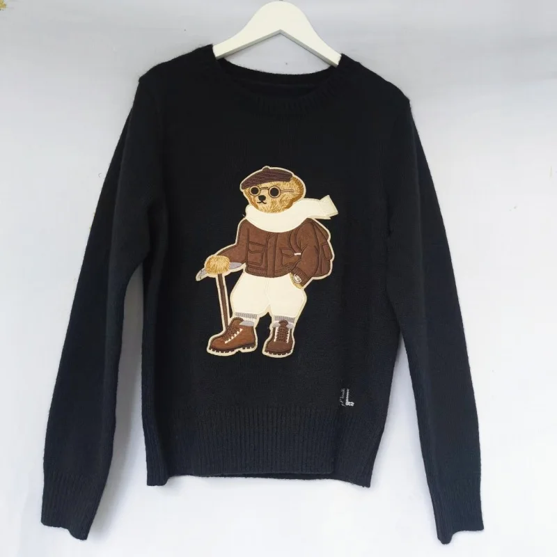 thumbnail image 1 of Suéter de mujer con oso bordado, jersey de punto Ralph, chaqueta informal de alta gama, a la moda, otoño/invierno 2024, 1 of 4