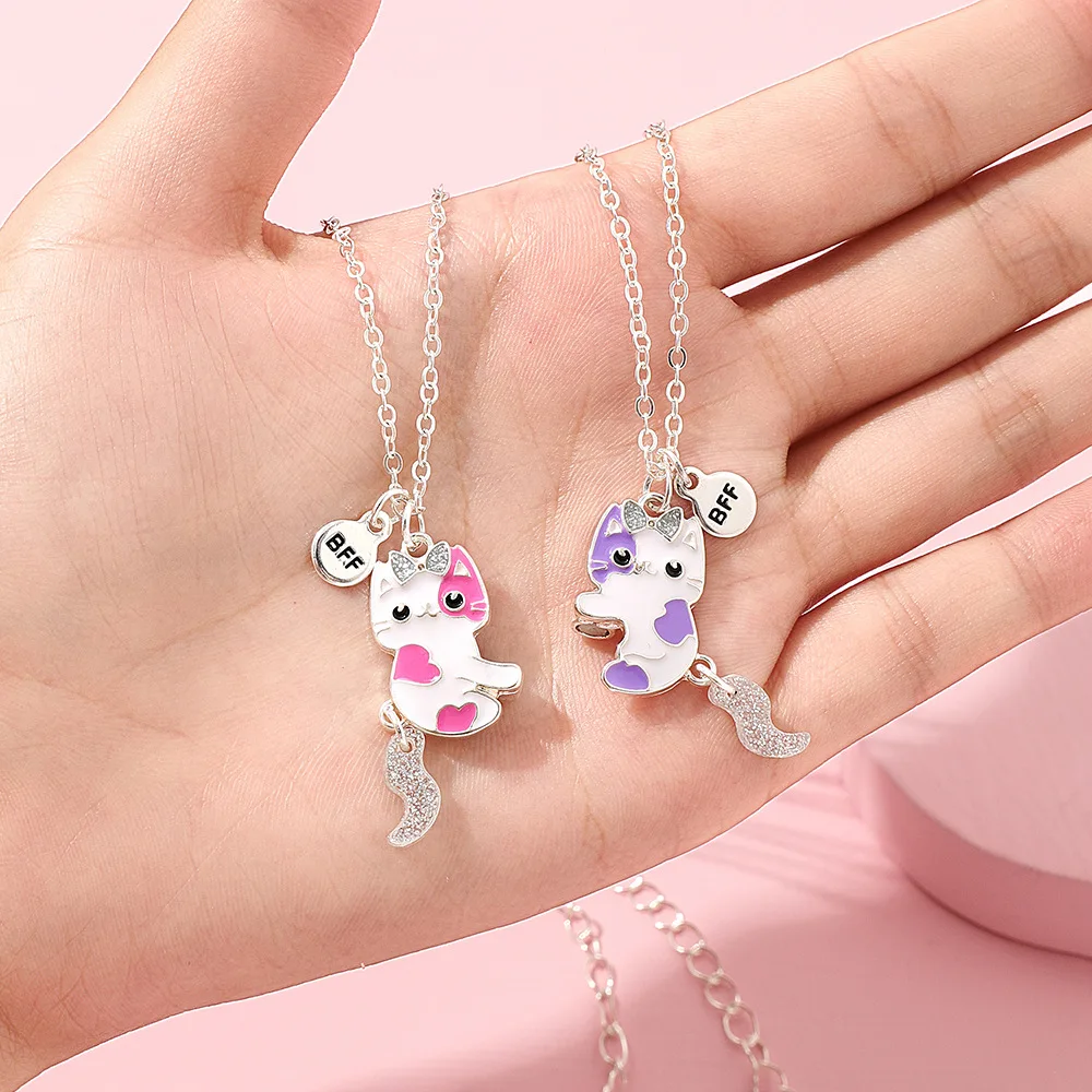 Amazon.com: Yooborn Best Friend Jewelry BFF Necklace 2 Gifts Set a pair  Cute Cartoon Cats Matching Magnetic Friendship Necklace for 2 Girls BFF  Sister.: Clothing, Shoes & Jewelry