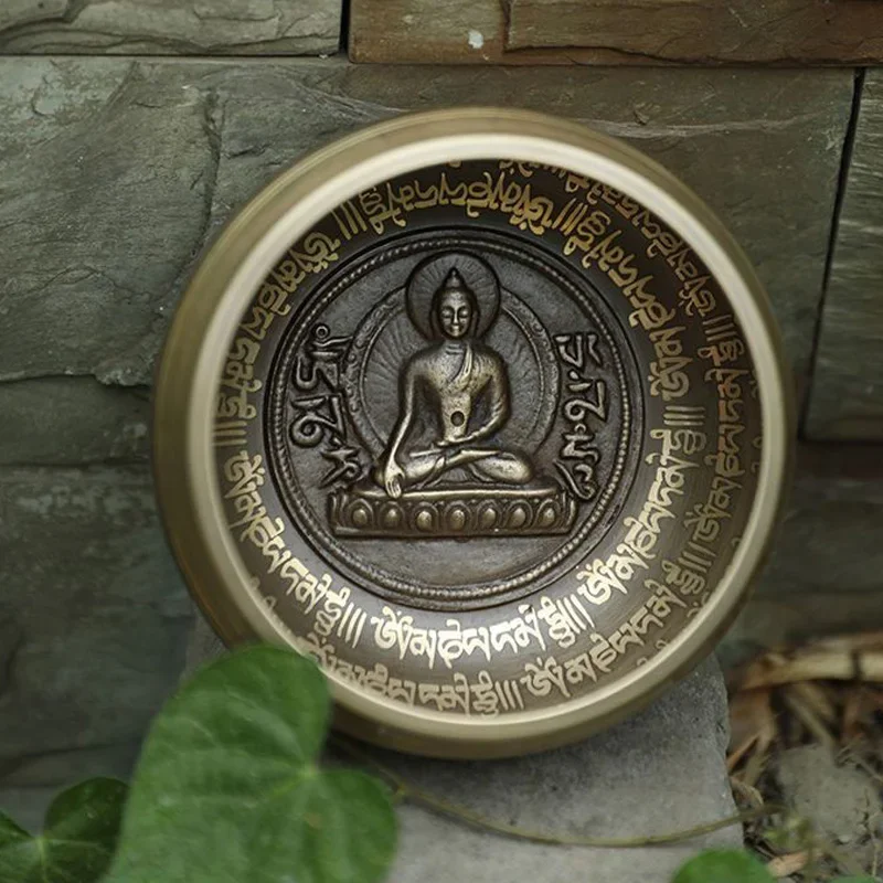 Creative Songbo Nepalese Handmade Bowl, Household Decoration, Meditation Bowl Tibet Tongkuo Yoga Sound Therapy Buddha Sound, 1Pc