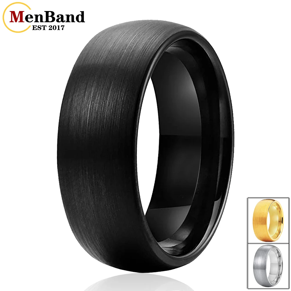 MenBand Classics 6MM 8MM Wedding Bands Mens Womens Tungsten Carbide Rings Brushed Dome Band Comfort Fit Size 5-15 menband jewelry fashion 8mm tungsten carbide wedding band rings red wood inlay dome polishing comfort fit