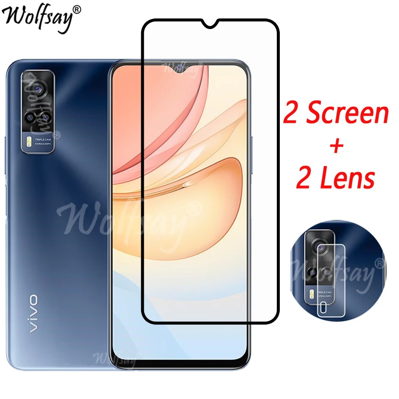 Full Cover Glue Tempered Glass For Vivo Y53s 4G Screen Protector For Vivo Y53s 4G Camera Glass For Vivo Y53s Y53 S 4G Glass 6.58