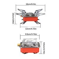 Outdoor Mini Square Stove Portable Folding Gas Stove Card Camping Cooking Utensil Ultra-Light Travel Cookware Hiking Equipment 6