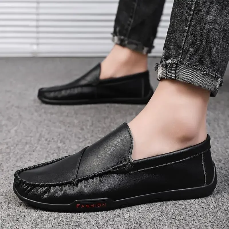 

Мокасины мужские кожаные, лоферы, Повседневная прозрачная обувь, лето 2024