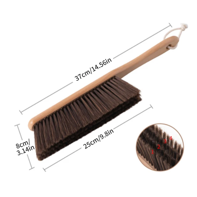 Brosse de lit à Long manche, manche en bois, brosse de balayage de lit en bois massif, brosse à tapis, brosse à poils souples 1 pièce 5