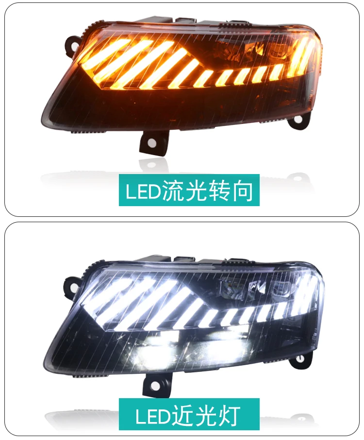 

Автомобильный Стайлинг, налобный фонарь A6L для Audi A6, передние фары 2005 ~ 2011y, светодиодные дневные ходовые огни для Audi A6, передние фары