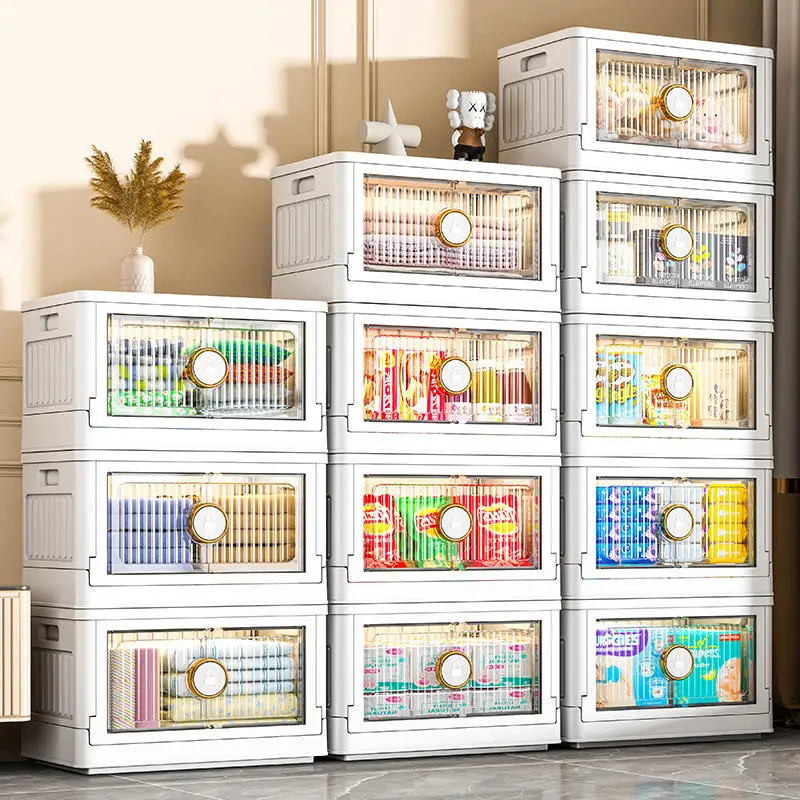 

Multi Story Storage Cabinet Double Door Organizer Boxes Toy Clothes Foldable Cabinet Clothes Containers Bins Furniture