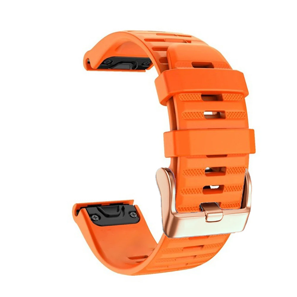 Rose Gold Buckle 20mm Silicone Smartwatch Strap - Quick Release Bracelet Wristband
