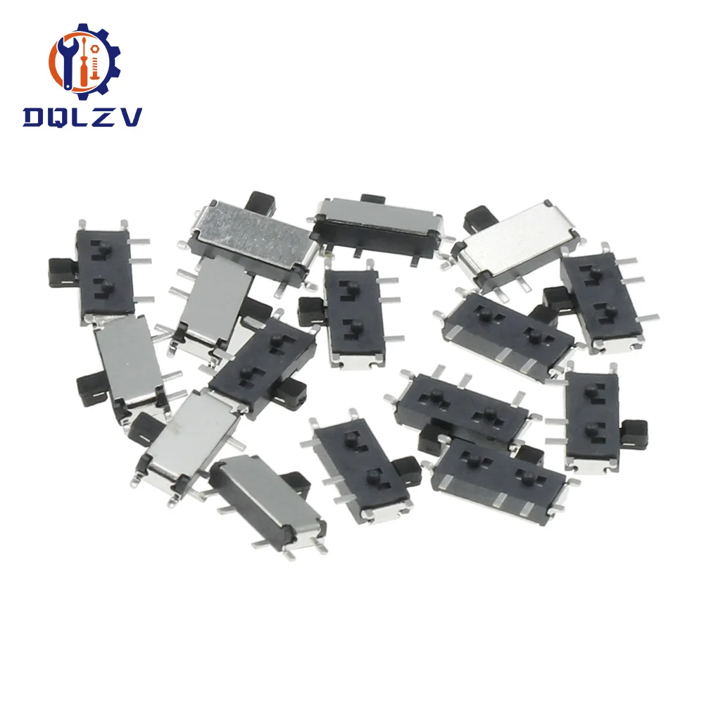 7Pin Mini Slide Switch On-OFF 2Position Micro Slide Toggle Switch 1P2T H=1.5MM Miniature Horizontal Slide Switch SMD