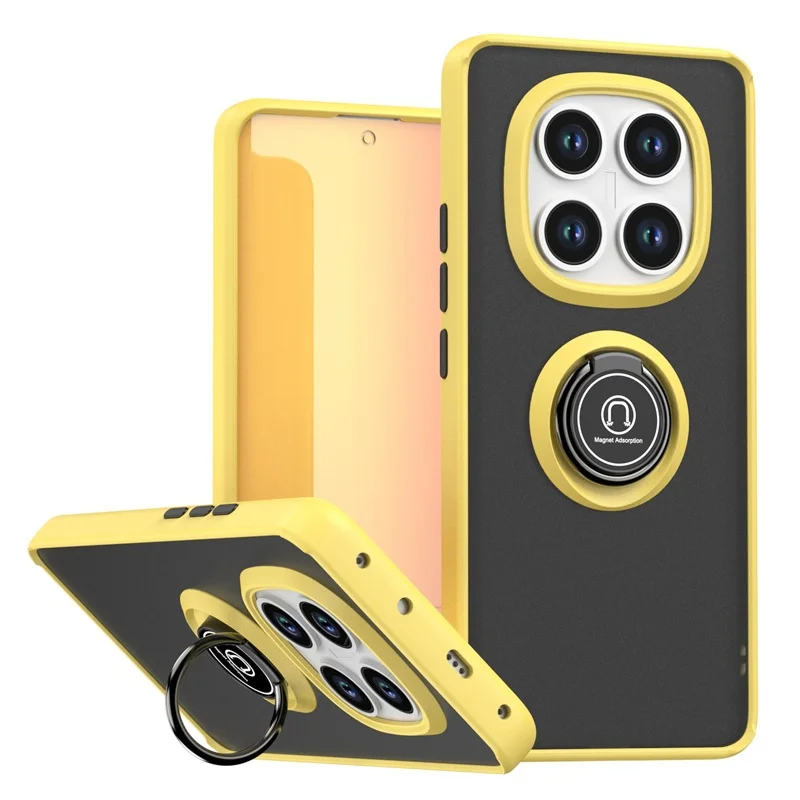 Enhanced Shockproof Armor Case with Matte Hard PC Back and Ring Stand Holder